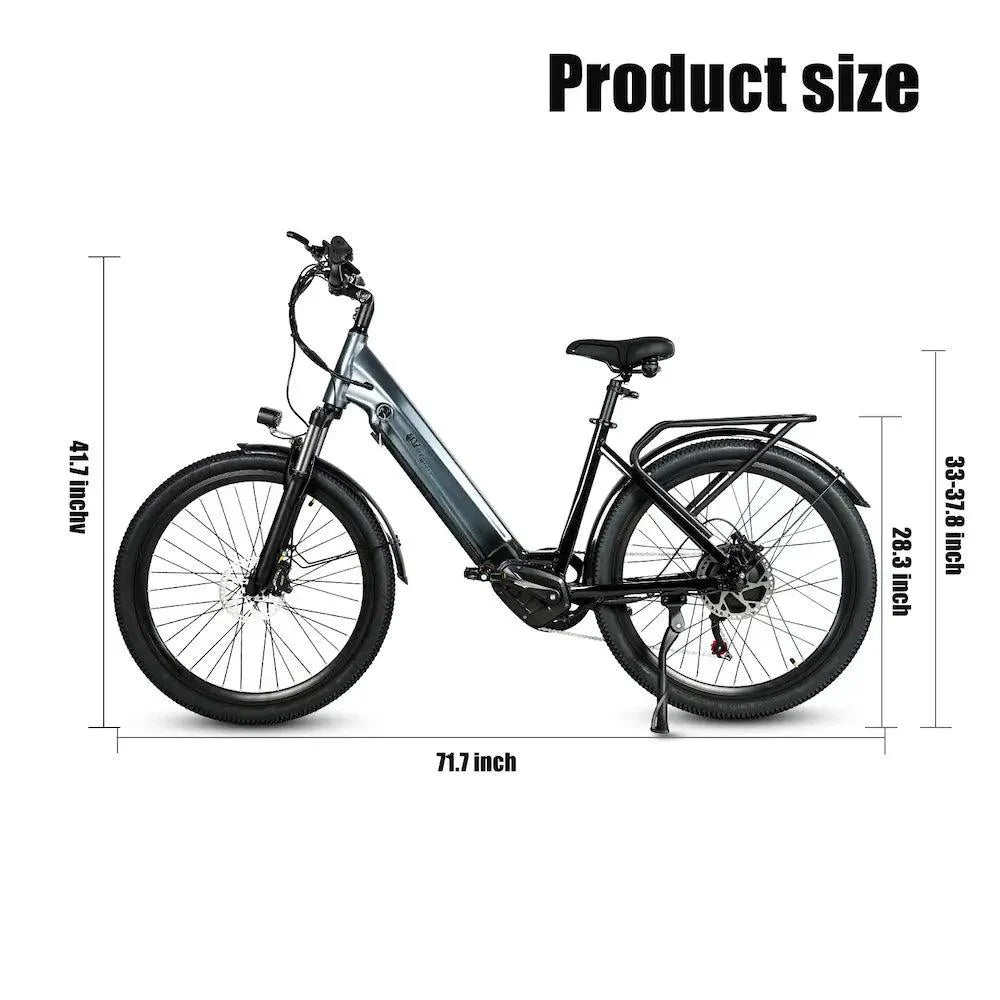 CMACEWHEEL L26 Moped Step-Thru Commuter Electric Bike with Hydraulic Oil Disc Brakes