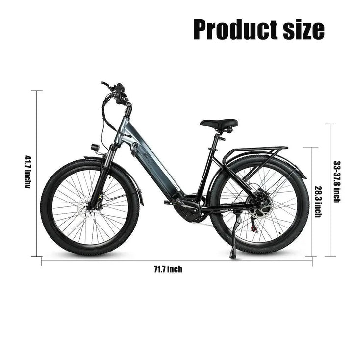 CMACEWHEEL L26 Moped Step-Thru Commuter Electric Bike with Hydraulic Oil Disc Brakes