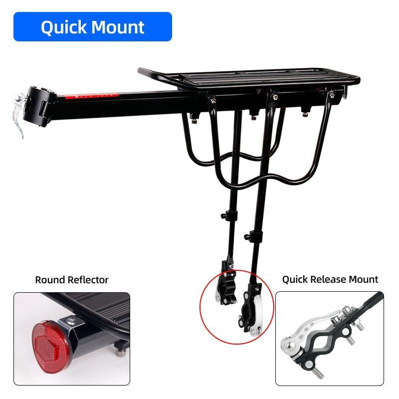 Deemount 50KG High-Load Bike Cargo Rack - Aluminum Alloy Rear Luggage Carrier - Height &amp; Length Adjustable for 20-29 inch MTB &amp; Road Bikes