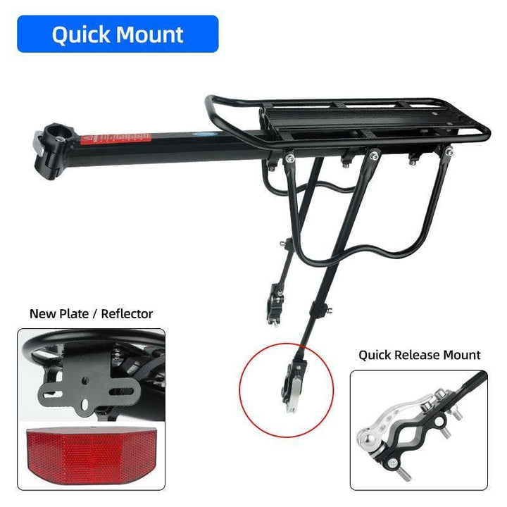 Deemount 50KG High-Load Bike Cargo Rack - Aluminum Alloy Rear Luggage Carrier - Height &amp; Length Adjustable for 20-29 inch MTB &amp; Road Bikes