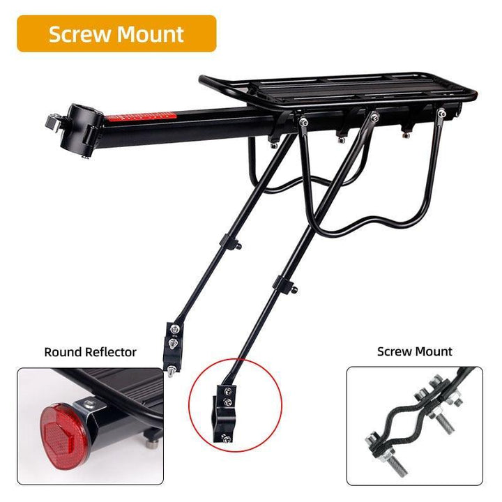 Deemount 50KG High-Load Bike Cargo Rack - Aluminum Alloy Rear Luggage Carrier - Height &amp; Length Adjustable for 20-29 inch MTB &amp; Road Bikes