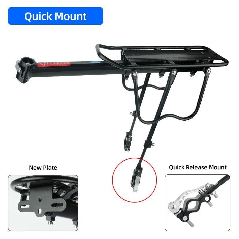 Deemount 50KG High-Load Bike Cargo Rack - Aluminum Alloy Rear Luggage Carrier - Height &amp; Length Adjustable for 20-29 inch MTB &amp; Road Bikes