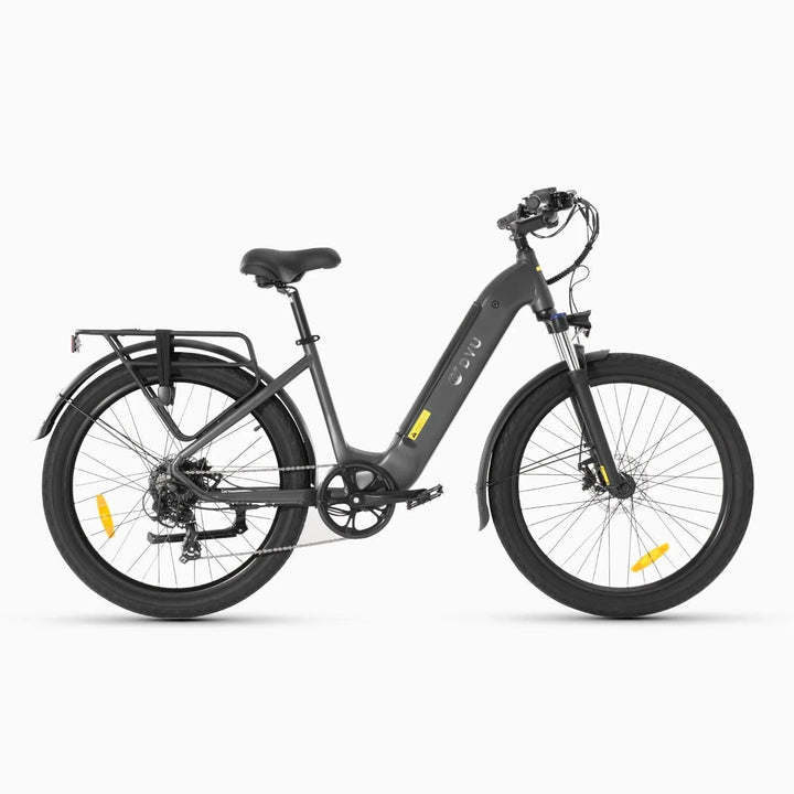 DYU C1 26 Inch Step-Thru City Electric Bike with Shimano 7-Speed for Multi-Terrain Use
