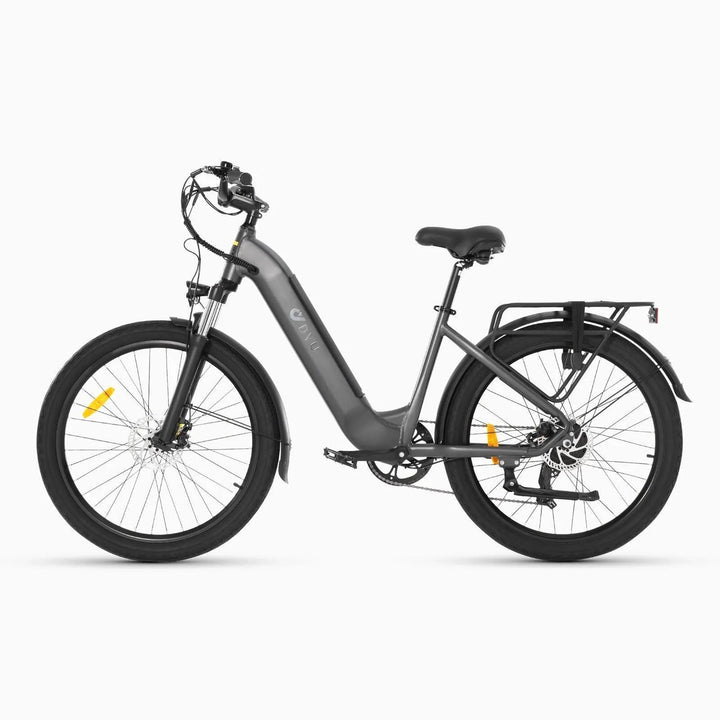 DYU C1 26 Inch Step-Thru City Electric Bike with Shimano 7-Speed for Multi-Terrain Use