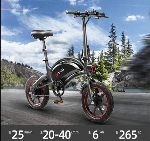 DYU D3F Upgraded Folding Electric Bike Compact and Perfect for Adults and Teens