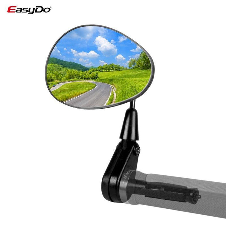 EasyDo 360° Rotating Bike Handlebar Mirror - HD Glass Rear View Mirror for Road &amp; MTB - Anti-Shake &amp; Wide Angle Safety Mirror - Fits 15-24.5mm Bars