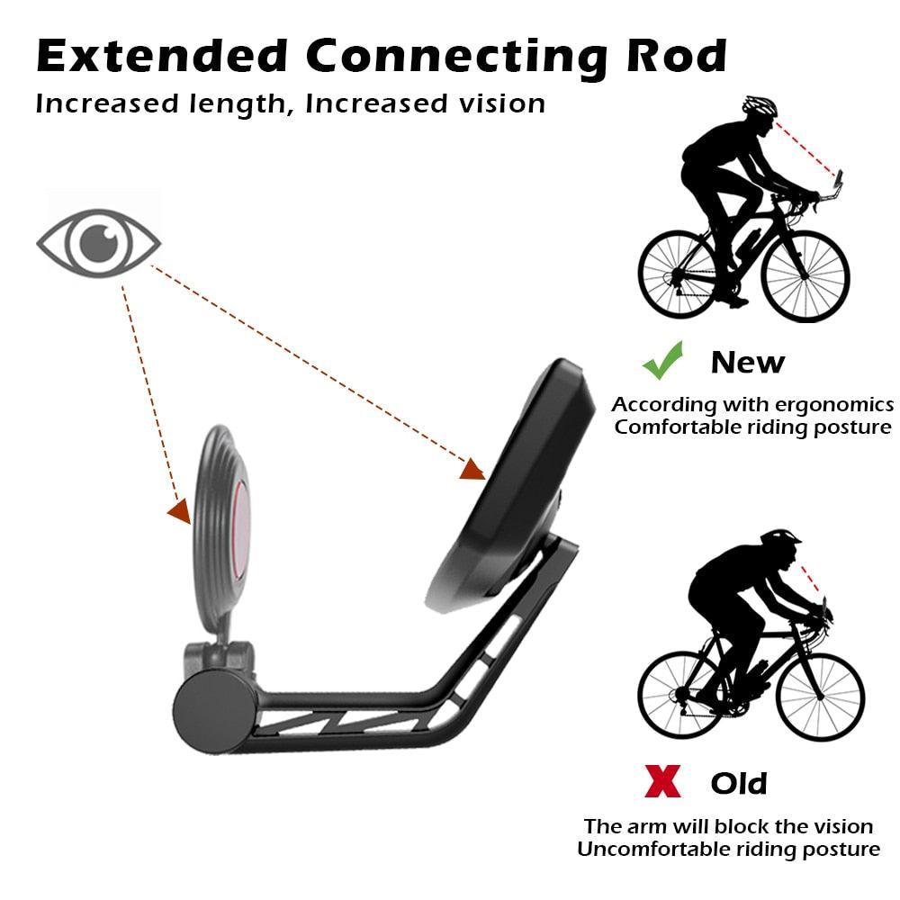 EasyDo 360° Rotating Bike Handlebar Mirror - HD Glass Rear View Mirror for Road &amp; MTB - Anti-Shake &amp; Wide Angle Safety Mirror - Fits 15-24.5mm Bars