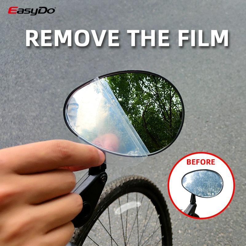 EasyDo 360° Rotating Bike Handlebar Mirror - HD Glass Rear View Mirror for Road &amp; MTB - Anti-Shake &amp; Wide Angle Safety Mirror - Fits 15-24.5mm Bars