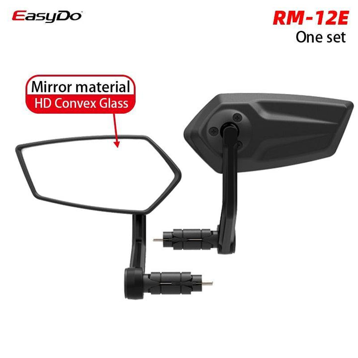 EasyDo 360° Rotating Bike Handlebar Mirror - HD Glass Rear View Mirror for Road &amp; MTB - Anti-Shake &amp; Wide Angle Safety Mirror - Fits 15-24.5mm Bars