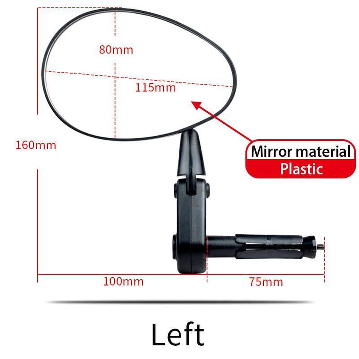 EasyDo 360° Rotating Bike Handlebar Mirror - HD Glass Rear View Mirror for Road &amp; MTB - Anti-Shake &amp; Wide Angle Safety Mirror - Fits 15-24.5mm Bars