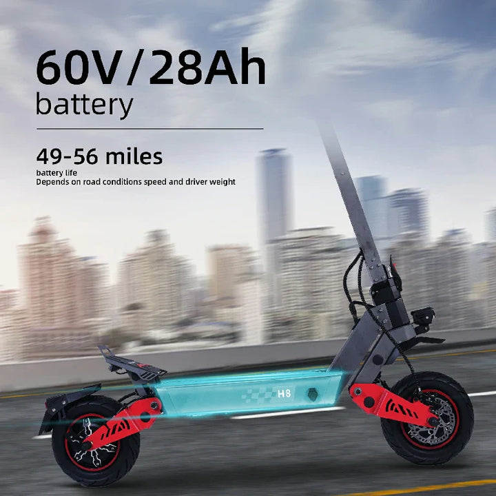 FREEBOY H8 Electric Scooter – 3000W Motor, 47 mph