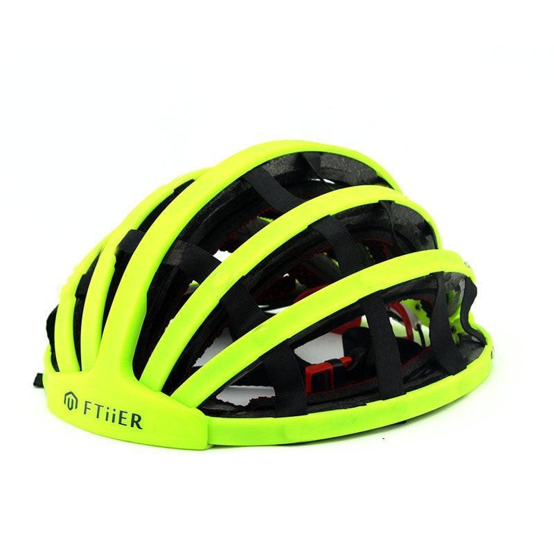Ftiier Foldable Cycling Helmet - Ultralight 250g Portable Bike Helmet - High-Density Impact Resistant PC+EPS Protection for Road &amp; MTB (M/L)
