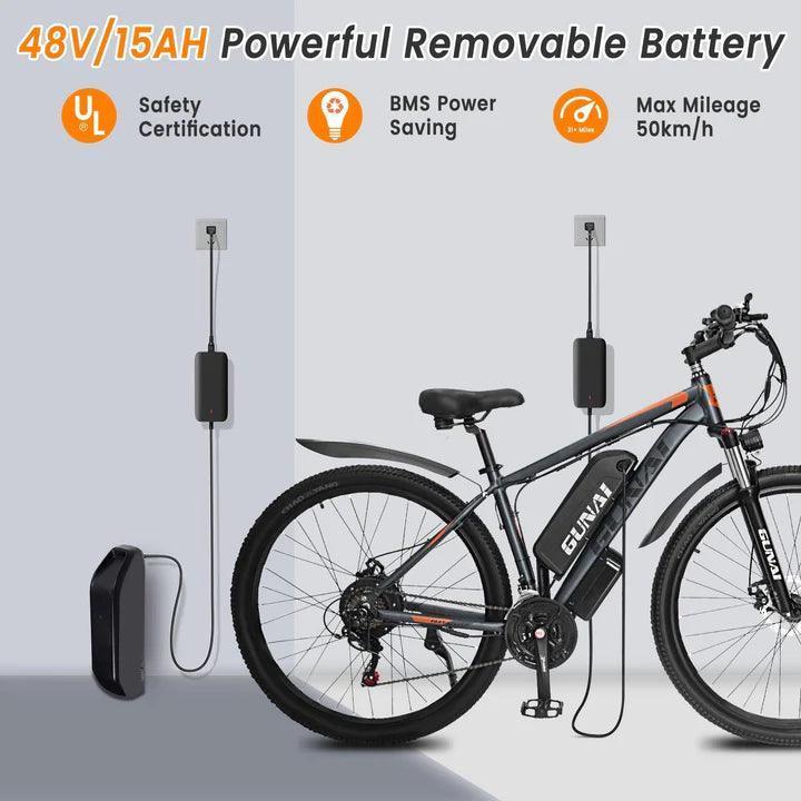 GUNAI GN29 Electric Bike with Front Shock Absorber and IPX3 Waterproof Rating