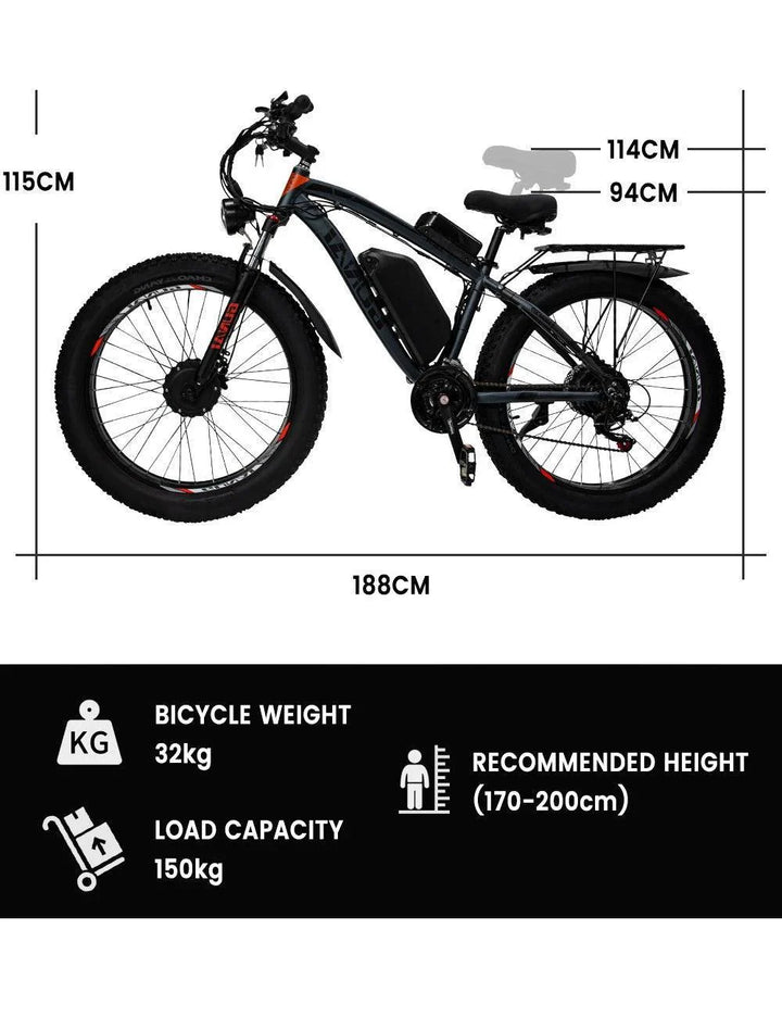 GUNAI GN88 Dual Motor Electric Mountain Bike with 55km/h Max Speed