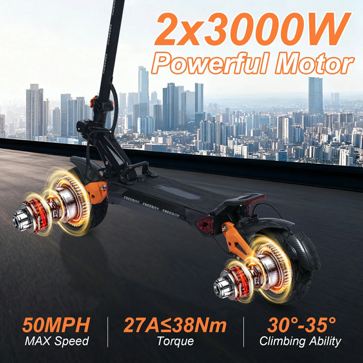 FREEBOY H9 Electric Scooter – 3000W Motor, 50 mph
