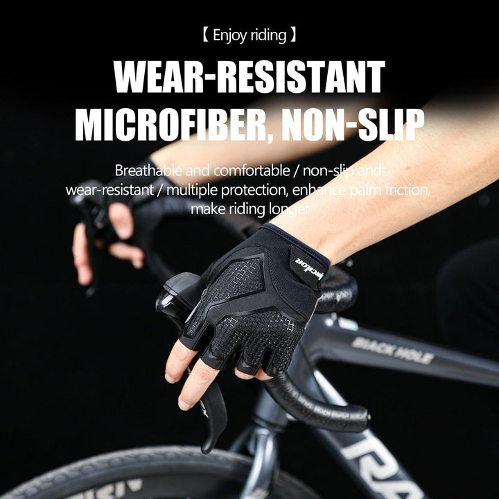 Fezrgea Gel Liquid Silicone Cycling Gloves - Half Finger Breathable MTB Road Bike Mittens - Shock-Absorbing &amp; Washable Universal Riding Gloves