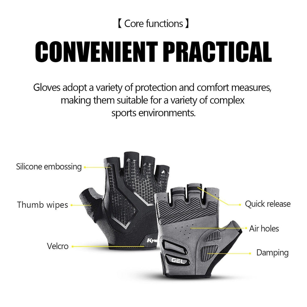 Fezrgea Gel Liquid Silicone Cycling Gloves - Half Finger Breathable MTB Road Bike Mittens - Shock-Absorbing &amp; Washable Universal Riding Gloves