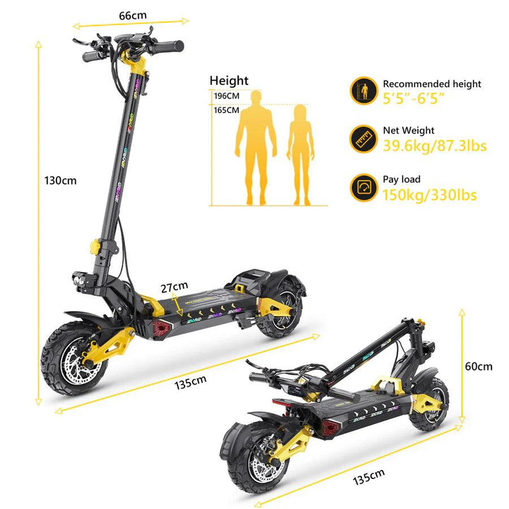 iENYRID ES60 Dual Motor Electric Scooter with Security Button Unlock System