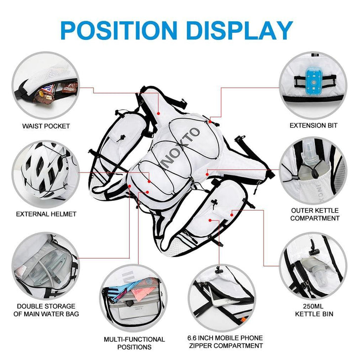 INOXTO 15L Professional Cycling Backpack - Lightweight Waterproof Sport Bag - Hydration Ready Daypack for MTB &amp; Road Biking (576T)
