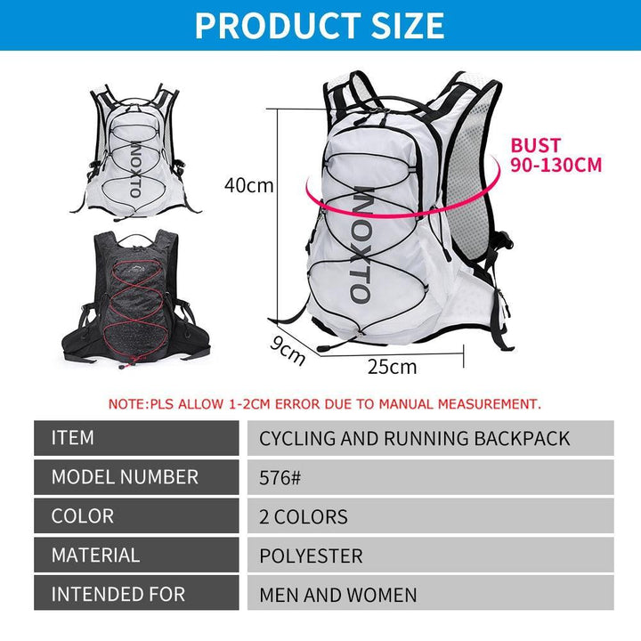 INOXTO 15L Professional Cycling Backpack - Lightweight Waterproof Sport Bag - Hydration Ready Daypack for MTB &amp; Road Biking (576T)