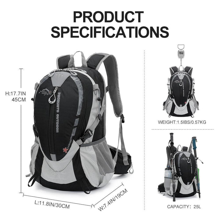 INOXTO 25L Professional Mountaineering Backpack - Hydration Compatible Hiking Daypack - Waterproof Polyester Sport Bag for Cycling &amp; Trekking