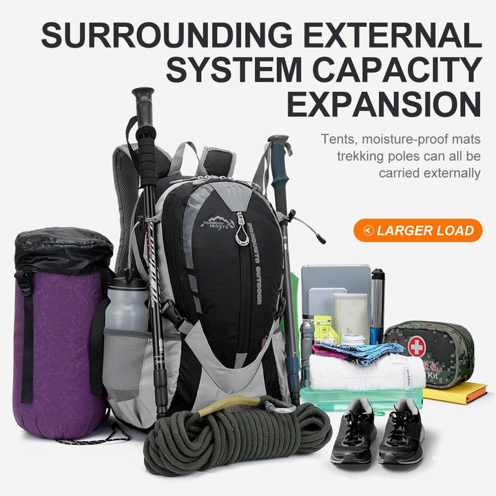 INOXTO 25L Professional Mountaineering Backpack - Hydration Compatible Hiking Daypack - Waterproof Polyester Sport Bag for Cycling &amp; Trekking