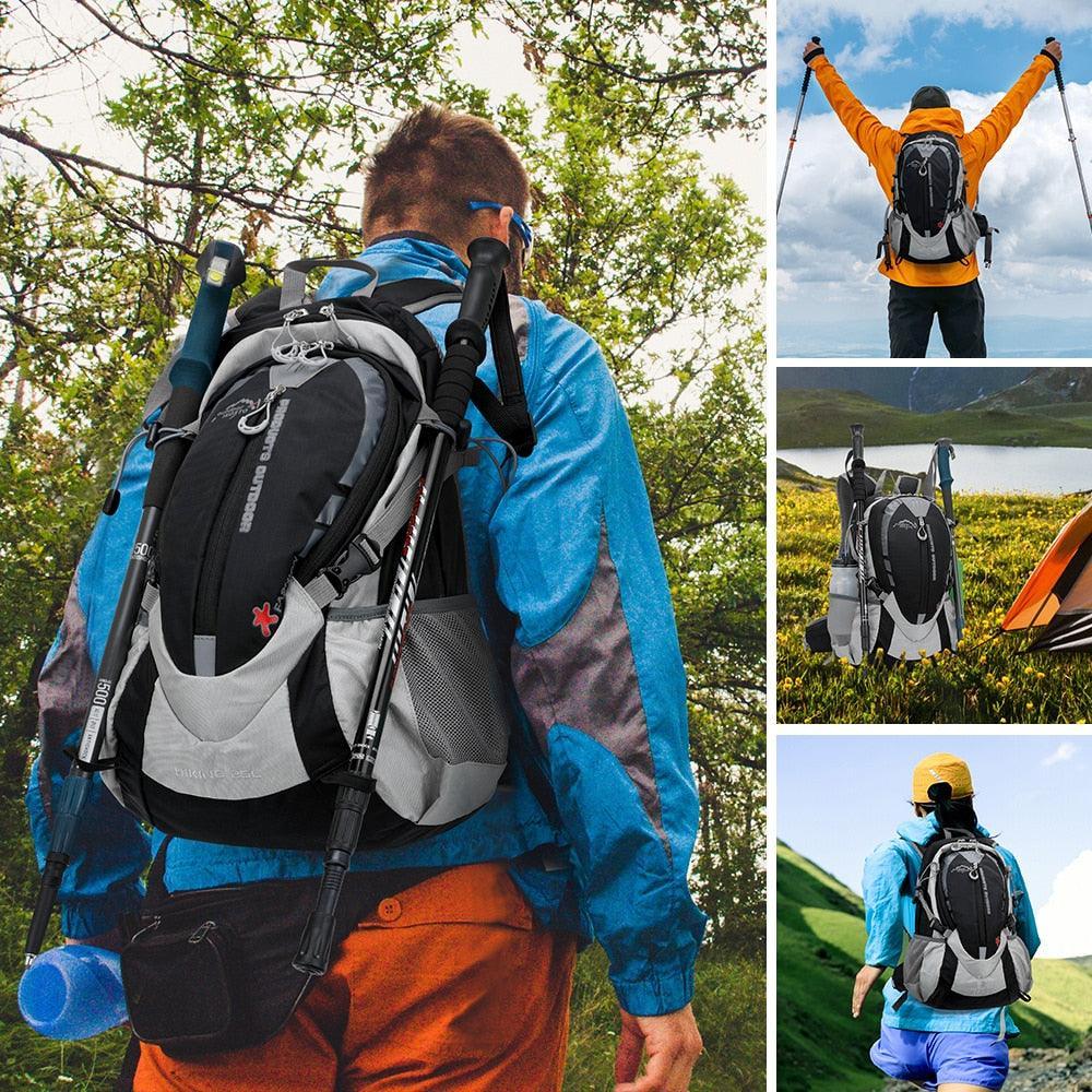 INOXTO 25L Professional Mountaineering Backpack - Hydration Compatible Hiking Daypack - Waterproof Polyester Sport Bag for Cycling &amp; Trekking