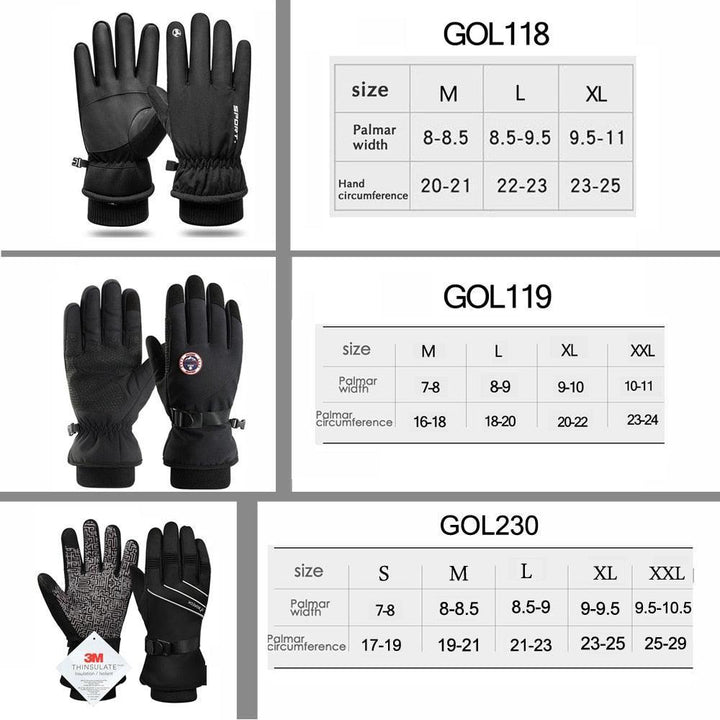 NEWBOLER -40℃ Winter Cycling Gloves - 100% Waterproof &amp; Windproof - 3M Thinsulate Thermal Fleece - Sensitive Ten-Finger Touchscreen for Skiing &amp; MTB