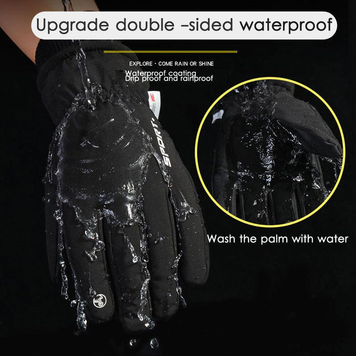 NEWBOLER -40℃ Winter Cycling Gloves - 100% Waterproof &amp; Windproof - 3M Thinsulate Thermal Fleece - Sensitive Ten-Finger Touchscreen for Skiing &amp; MTB