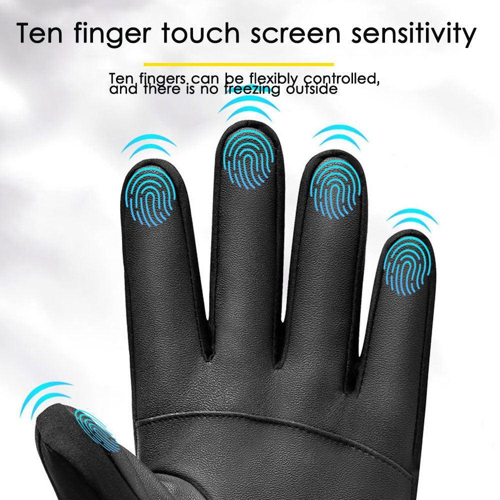 NEWBOLER -40℃ Winter Cycling Gloves - 100% Waterproof &amp; Windproof - 3M Thinsulate Thermal Fleece - Sensitive Ten-Finger Touchscreen for Skiing &amp; MTB