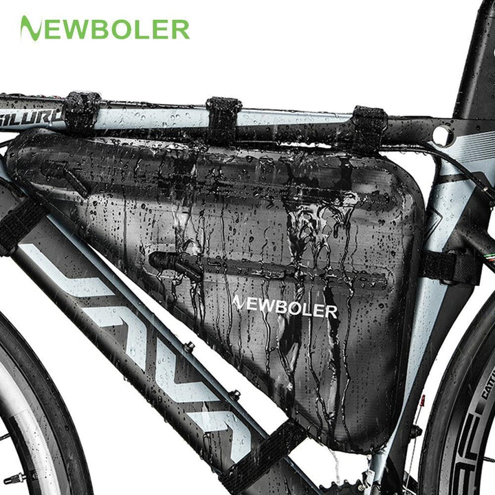 NEWBOLER Full Waterproof Bike Frame Bag - AS-017A Large Capacity Triangle Bag - 600D Nylon Seamless Pannier for MTB &amp; Road Bikepacking (1L-10L)