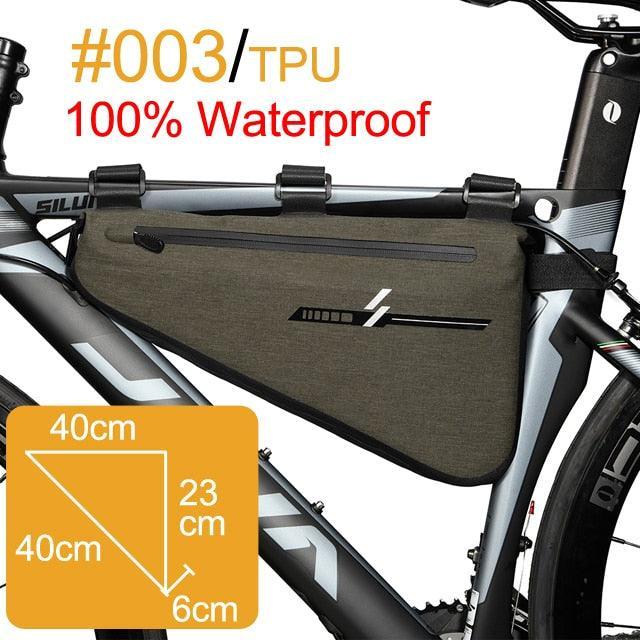 NEWBOLER Full Waterproof Bike Frame Bag - AS-017A Large Capacity Triangle Bag - 600D Nylon Seamless Pannier for MTB &amp; Road Bikepacking (1L-10L)