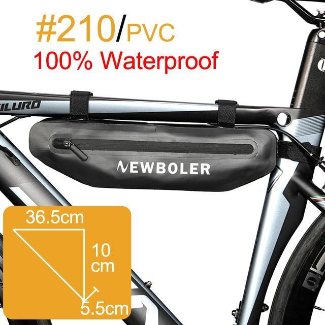 NEWBOLER Full Waterproof Bike Frame Bag - AS-017A Large Capacity Triangle Bag - 600D Nylon Seamless Pannier for MTB &amp; Road Bikepacking (1L-10L)