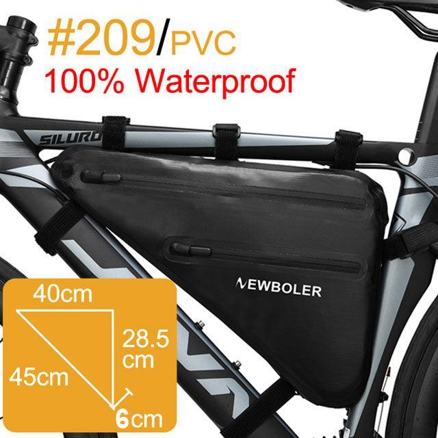 NEWBOLER Full Waterproof Bike Frame Bag - AS-017A Large Capacity Triangle Bag - 600D Nylon Seamless Pannier for MTB &amp; Road Bikepacking (1L-10L)
