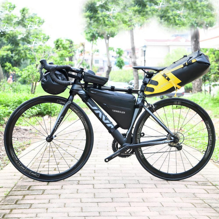 NEWBOLER Full Waterproof Bike Frame Bag - AS-017A Large Capacity Triangle Bag - 600D Nylon Seamless Pannier for MTB &amp; Road Bikepacking (1L-10L)