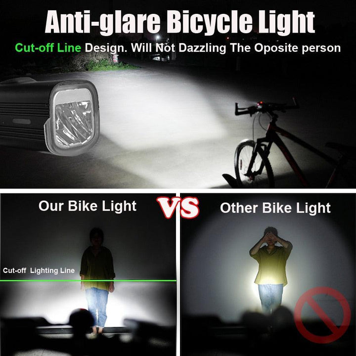 NEWBOLER 1000 Lumen Bicycle Light - 4800mAh High Capacity Battery - USB-C Rechargeable with Power Bank Function - Anti-Glare High/Low Beam Bike Lamp