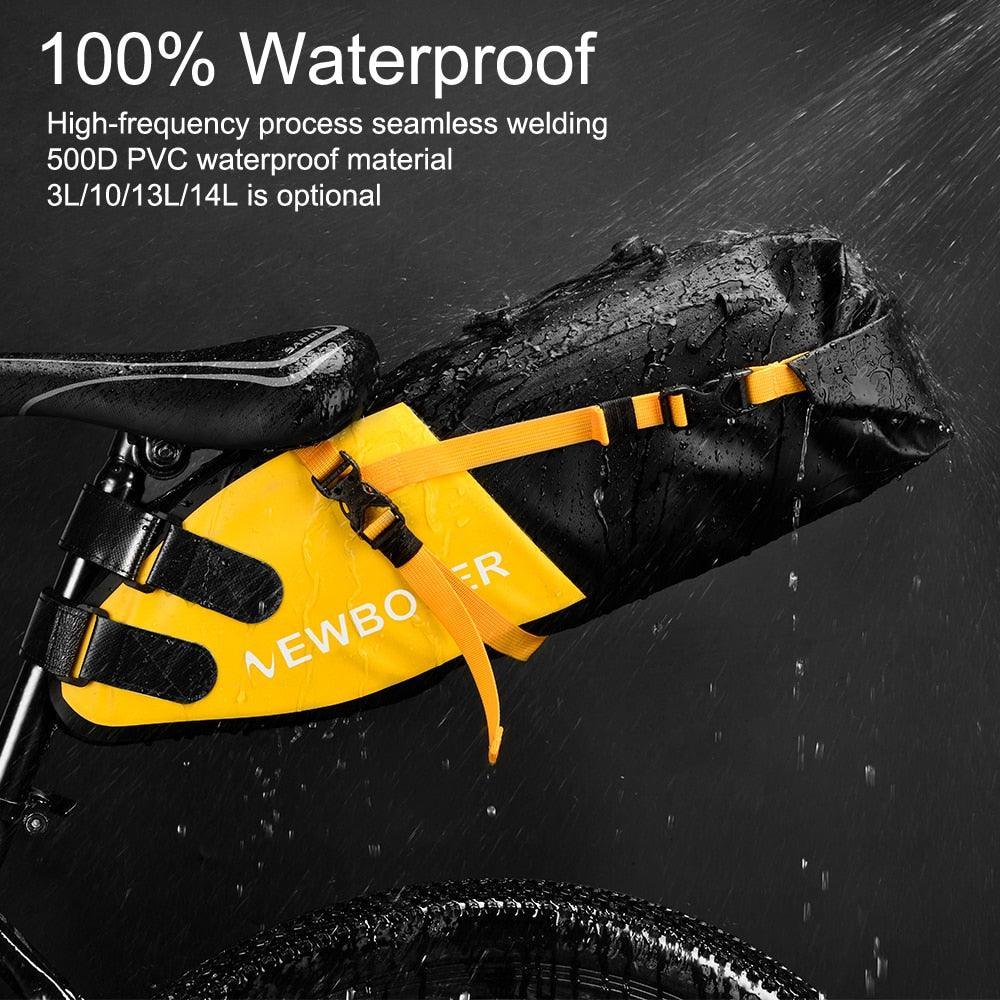 NEWBOLER Large Capacity Bicycle Saddle Bag - 1.5L-13L Professional Bikepacking Seat Bag - 100% Waterproof PVC/TPU Rear Pannier for MTB &amp; Road
