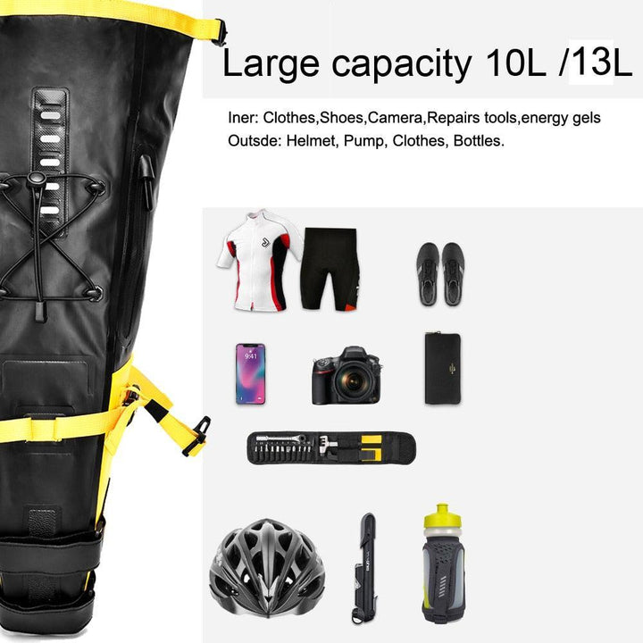NEWBOLER Large Capacity Bicycle Saddle Bag - 1.5L-13L Professional Bikepacking Seat Bag - 100% Waterproof PVC/TPU Rear Pannier for MTB &amp; Road