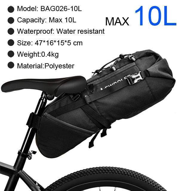 NEWBOLER Large Capacity Bicycle Saddle Bag - 1.5L-13L Professional Bikepacking Seat Bag - 100% Waterproof PVC/TPU Rear Pannier for MTB &amp; Road