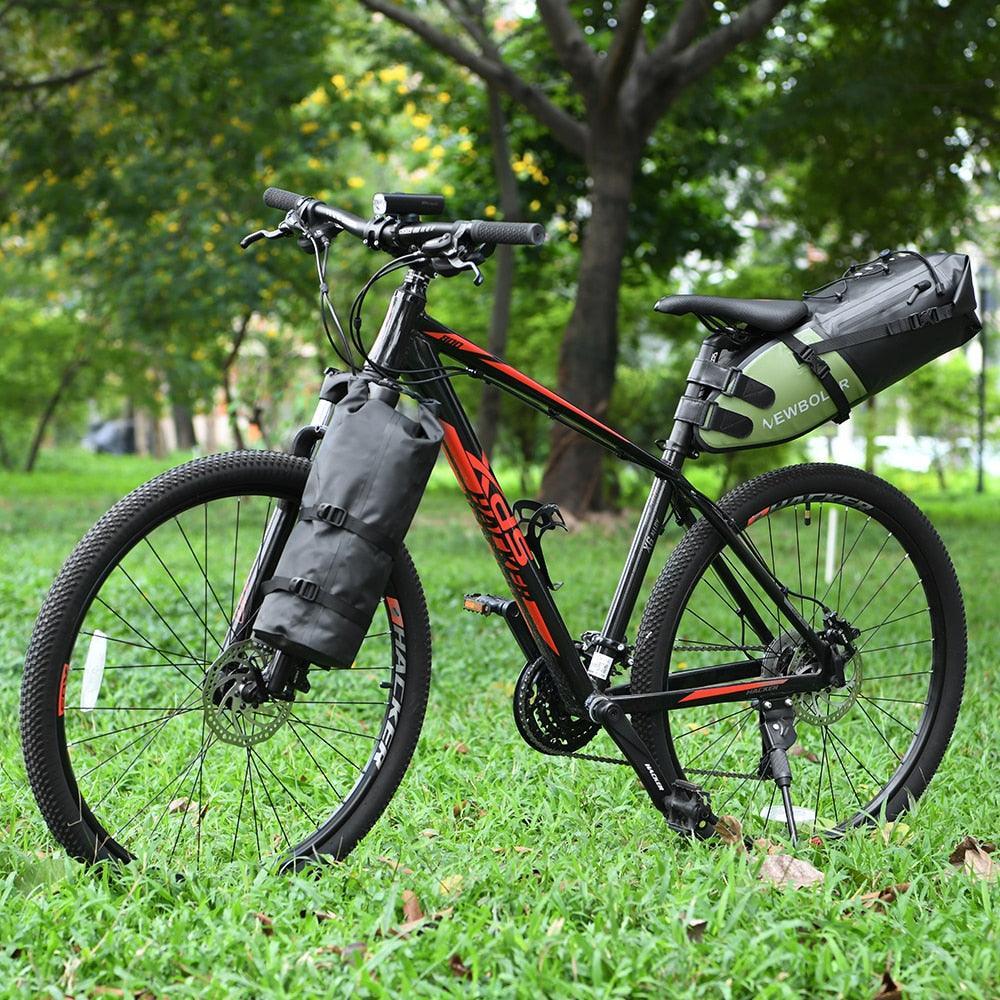 NEWBOLER 13L Bikepacking Saddle Bag - 100% Waterproof 500D PVC Tail Bag - Anti-Sway Seat Pack for Touring, MTB &amp; Long Distance Cycling