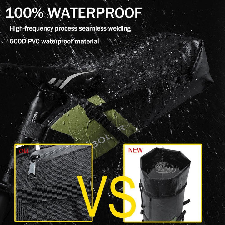 NEWBOLER 13L Bikepacking Saddle Bag - 100% Waterproof 500D PVC Tail Bag - Anti-Sway Seat Pack for Touring, MTB &amp; Long Distance Cycling