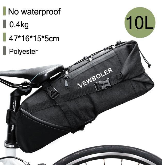 NEWBOLER 13L Bikepacking Saddle Bag - 100% Waterproof 500D PVC Tail Bag - Anti-Sway Seat Pack for Touring, MTB &amp; Long Distance Cycling