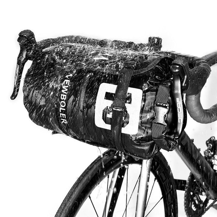 NEWBOLER 10L/15L/20L Waterproof Bike Handlebar Bag - IPX7 Dry Bag System - Ultralight Bikepacking Front Tube Bag with Reflective Design - Fits MTB &amp; Road Bike