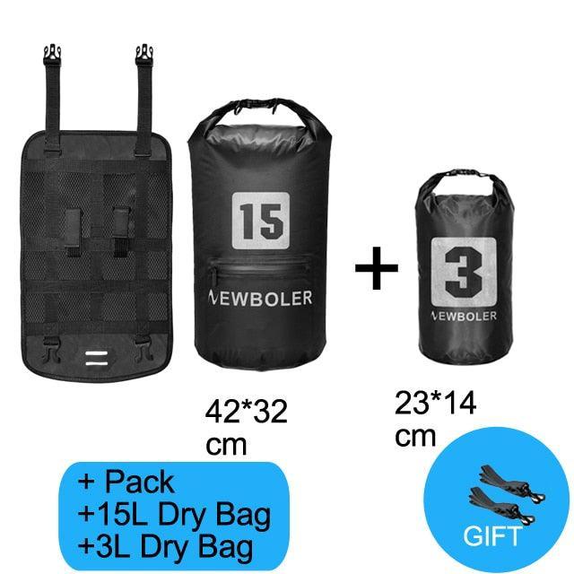 NEWBOLER 10L/15L/20L Waterproof Bike Handlebar Bag - IPX7 Dry Bag System - Ultralight Bikepacking Front Tube Bag with Reflective Design - Fits MTB &amp; Road Bike