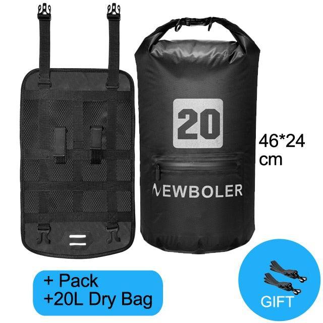 NEWBOLER 10L/15L/20L Waterproof Bike Handlebar Bag - IPX7 Dry Bag System - Ultralight Bikepacking Front Tube Bag with Reflective Design - Fits MTB &amp; Road Bike