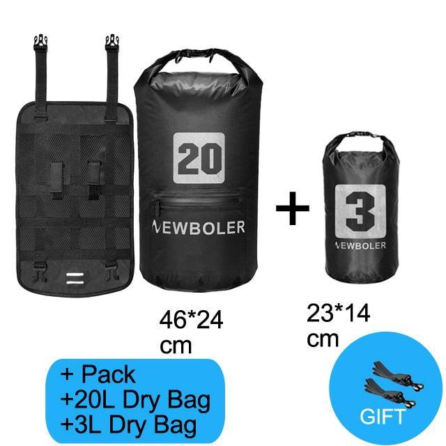 NEWBOLER 10L/15L/20L Waterproof Bike Handlebar Bag - IPX7 Dry Bag System - Ultralight Bikepacking Front Tube Bag with Reflective Design - Fits MTB &amp; Road Bike