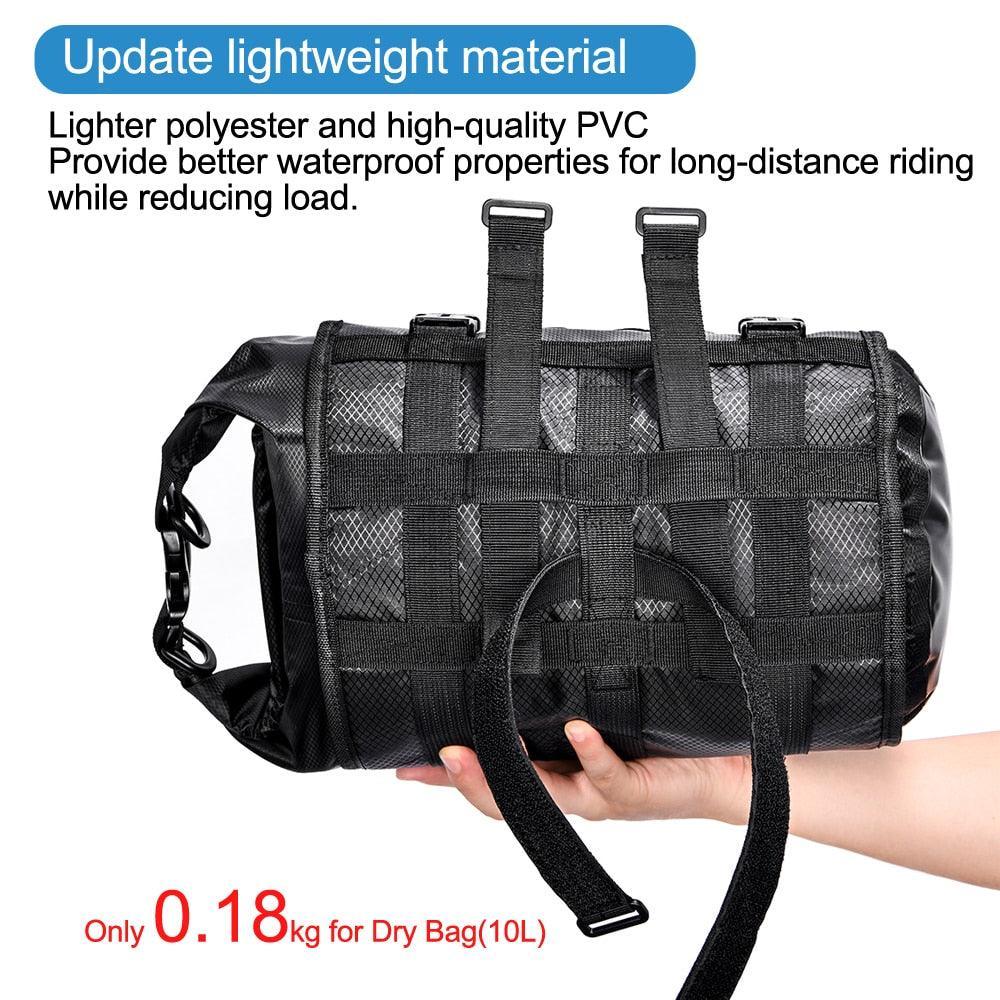 NEWBOLER 10L/15L/20L Waterproof Bike Handlebar Bag - IPX7 Dry Bag System - Ultralight Bikepacking Front Tube Bag with Reflective Design - Fits MTB &amp; Road Bike