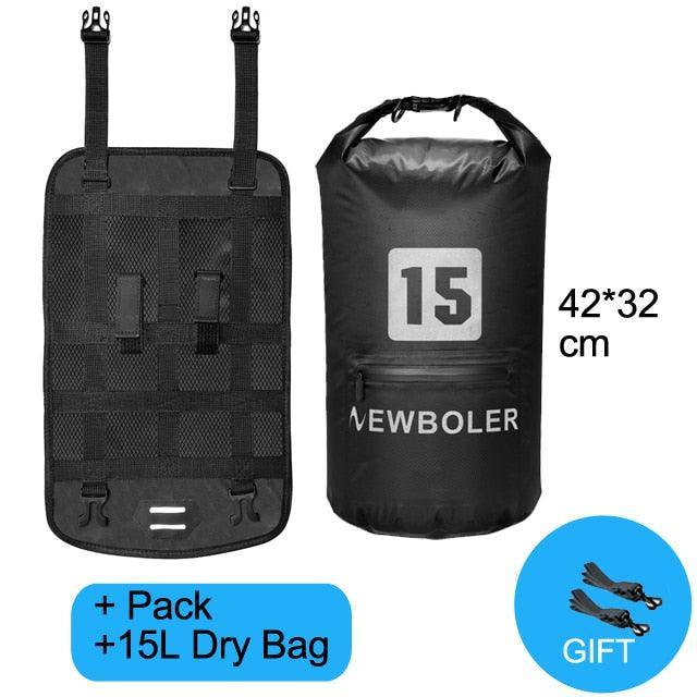 NEWBOLER 10L/15L/20L Waterproof Bike Handlebar Bag - IPX7 Dry Bag System - Ultralight Bikepacking Front Tube Bag with Reflective Design - Fits MTB &amp; Road Bike