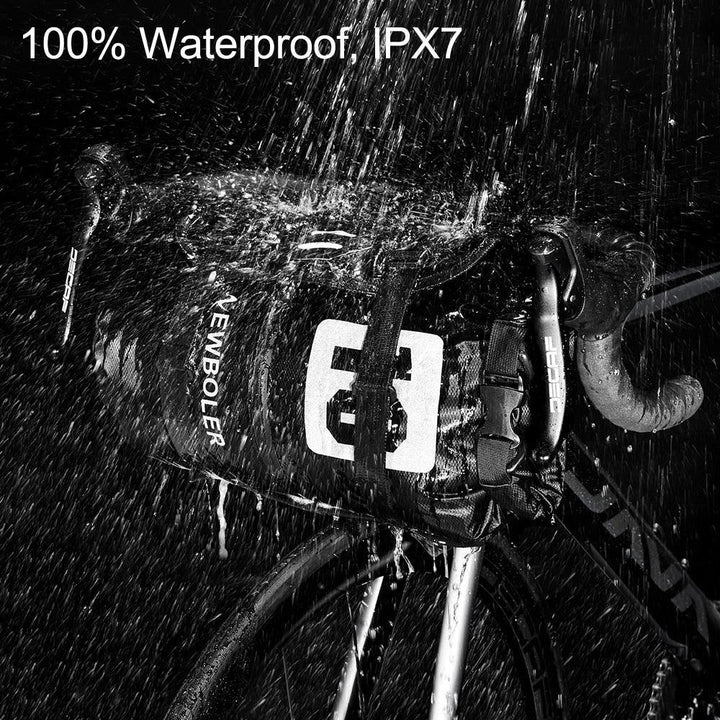 NEWBOLER 10L/15L/20L Waterproof Bike Handlebar Bag - IPX7 Dry Bag System - Ultralight Bikepacking Front Tube Bag with Reflective Design - Fits MTB &amp; Road Bike