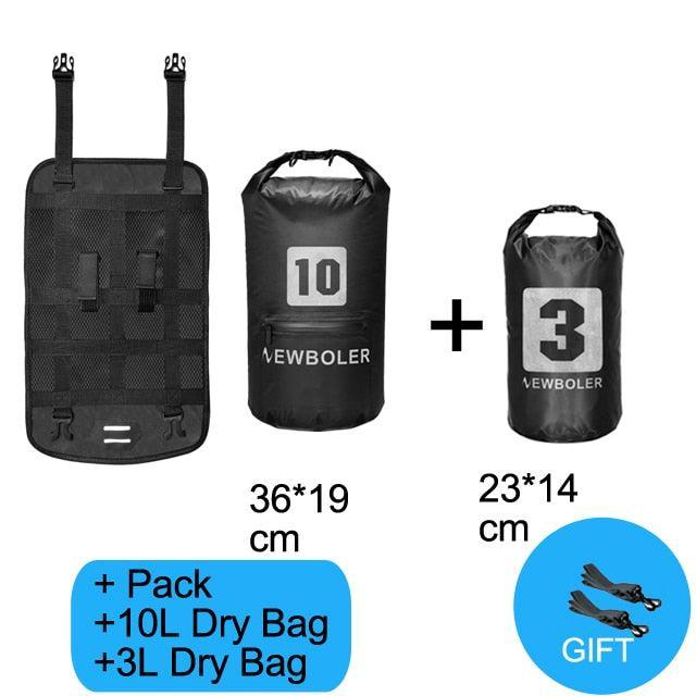 NEWBOLER 10L/15L/20L Waterproof Bike Handlebar Bag - IPX7 Dry Bag System - Ultralight Bikepacking Front Tube Bag with Reflective Design - Fits MTB &amp; Road Bike